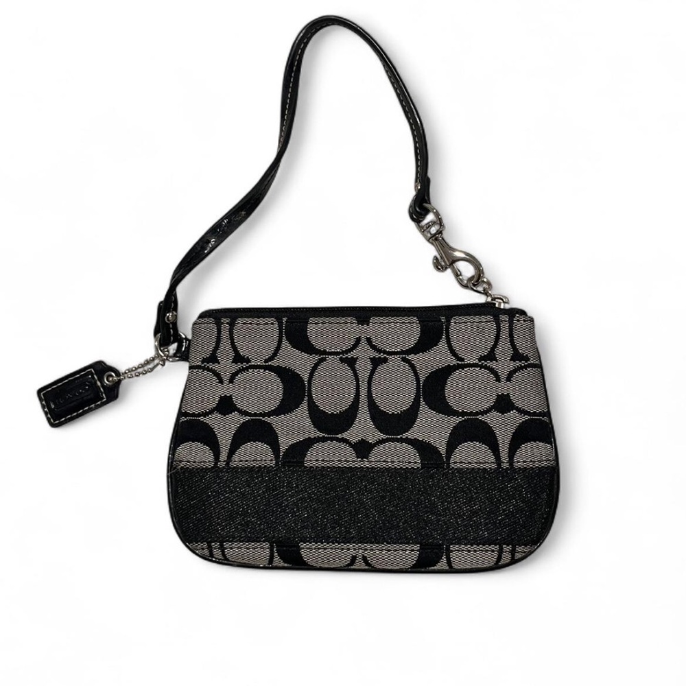 Coach Black and Gray Patterned Wristlet